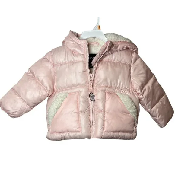 Rothschild Jacket Baby Girls Sz 12 Months Kids Puffer Coat Winter Fall Pink Hood